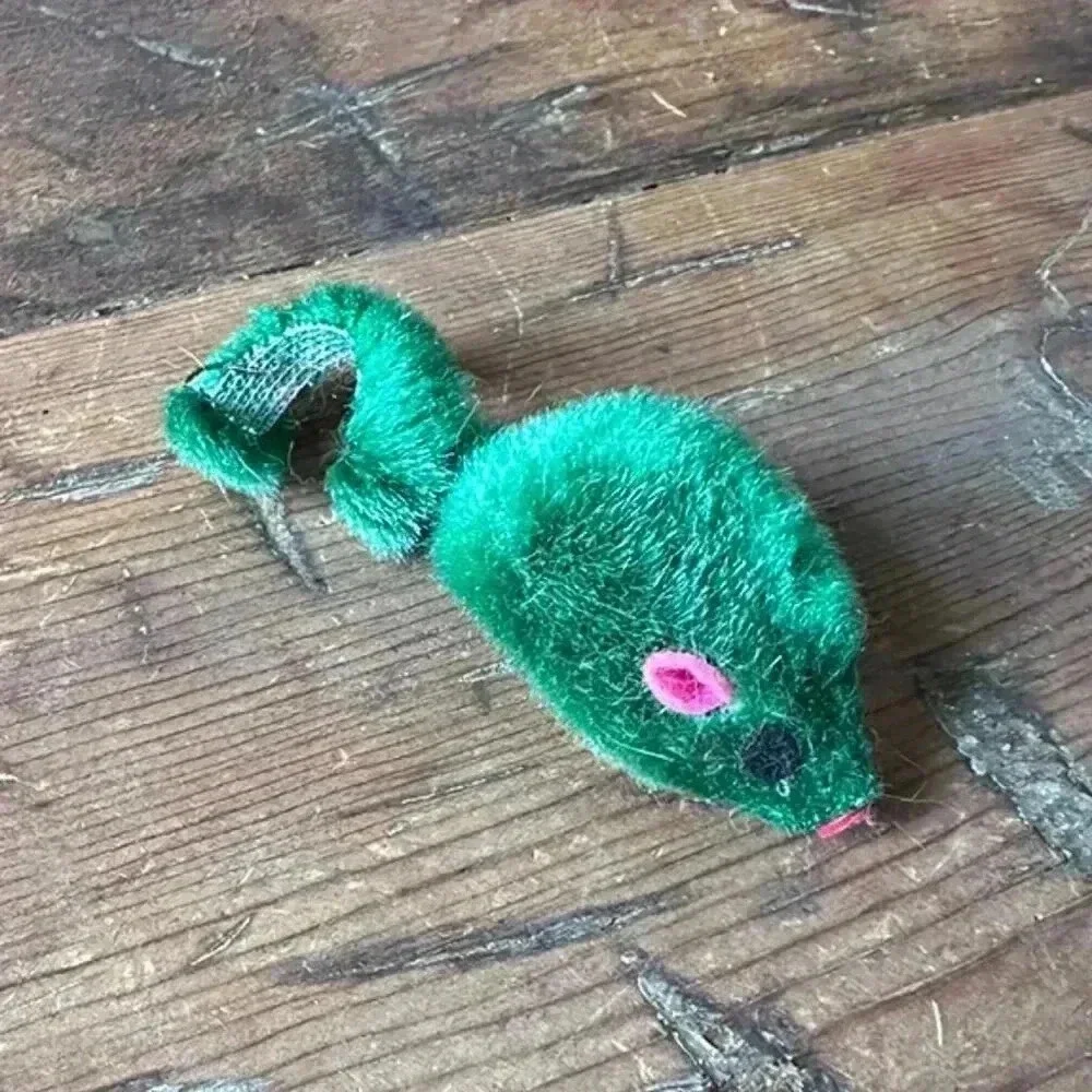 COPY - Green Fuzzy Faux Fur Cat Toy Mouse NWOT